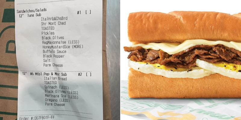 Subway Menu