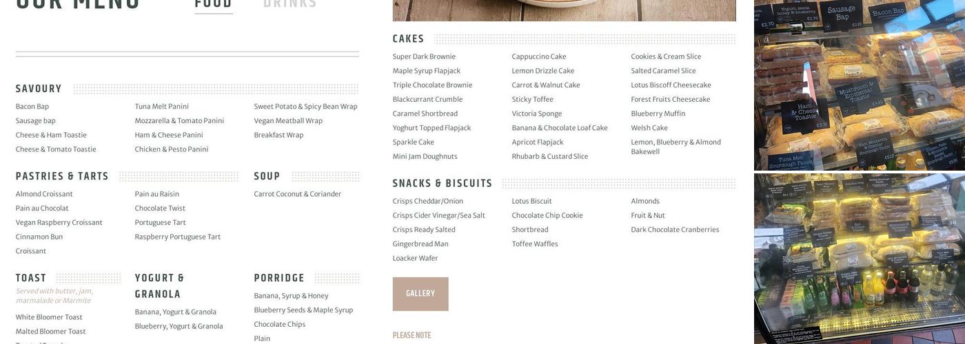 Coffee#1 Stourbridge Menu