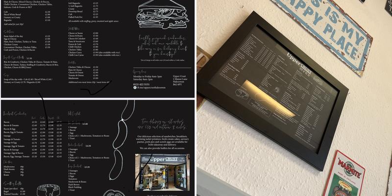 Upper Crust Menu