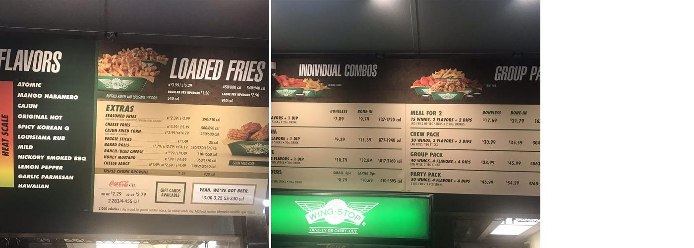 Wingstop Menu