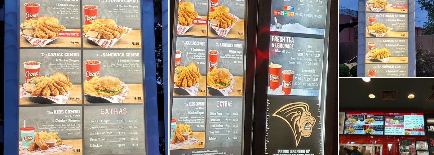 Raising Cane's Chicken Fingers Menu