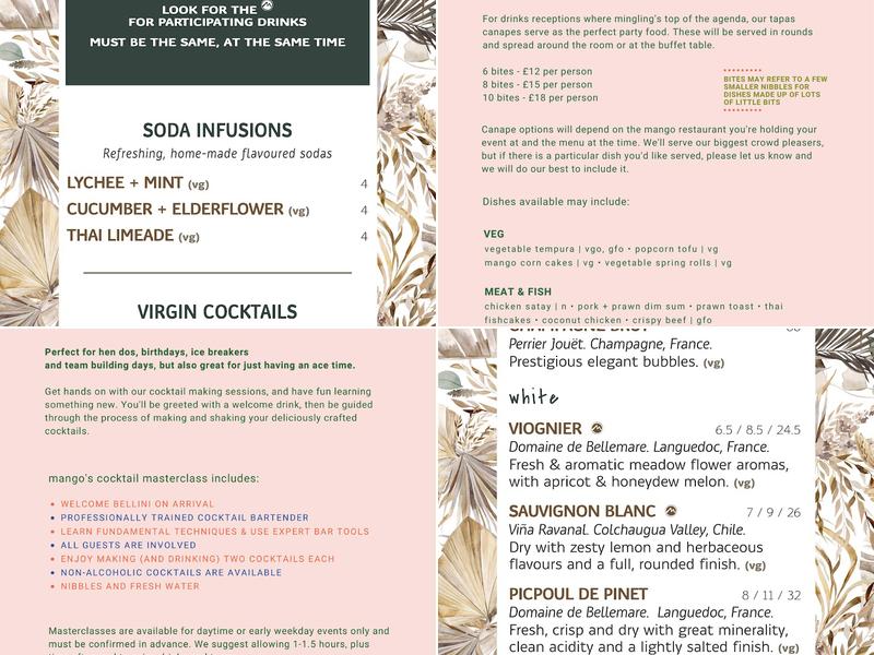 Mango Thai Tapas – Above Bar Menu