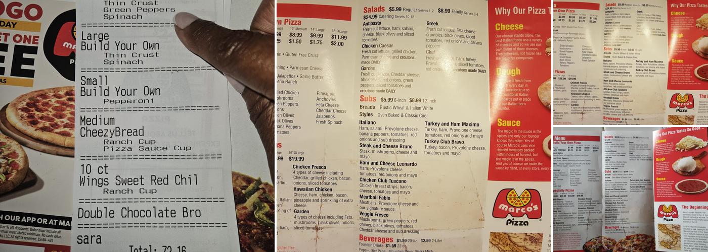 Marco's Pizza Menu