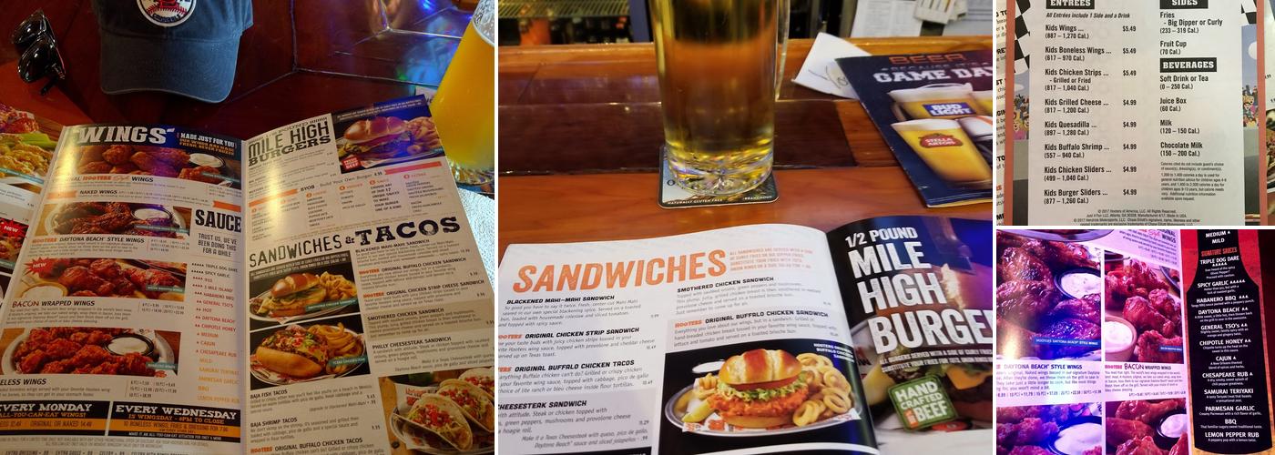 Hooters Menu