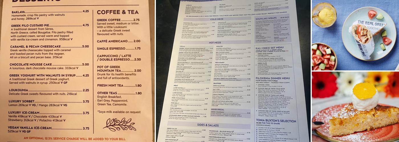 The Real Greek - Southampton Menu