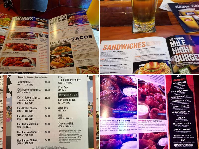 Hooters Menu