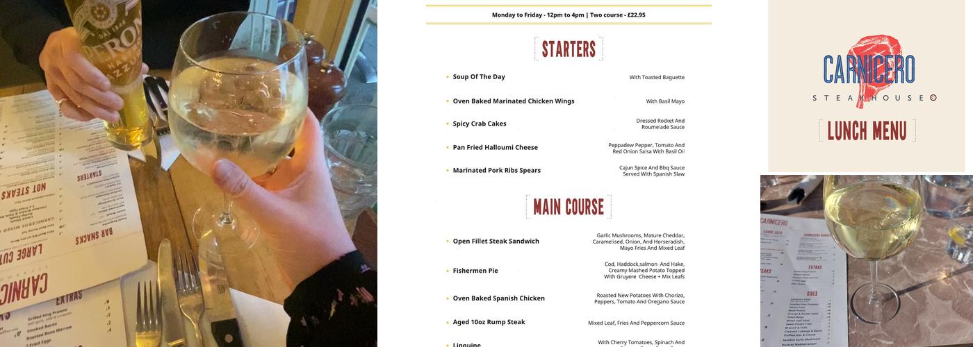 Carnicero Steakhouse Restaurant & Bar Menu