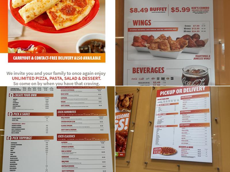 Cicis Pizza Menu