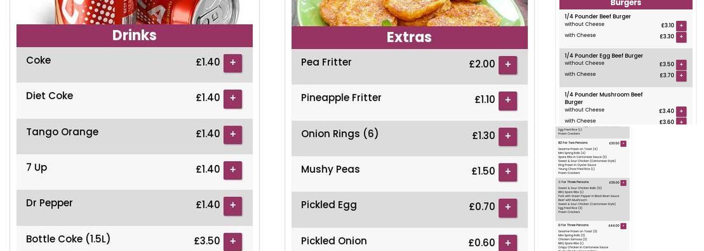 Copnor Take Away Menu