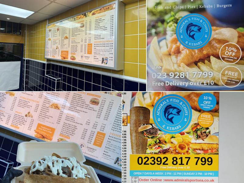 Admirals Fish & Chips & Kebab Menu