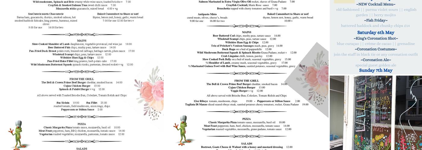 The Bell & Crown Menu