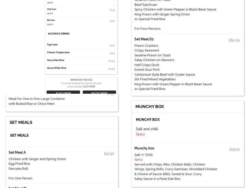 Special Wok Chinese Menu