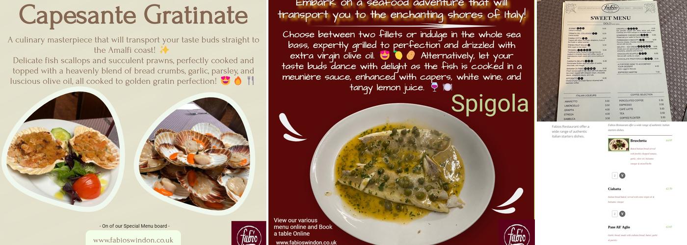 Fabio Ristorante Menu