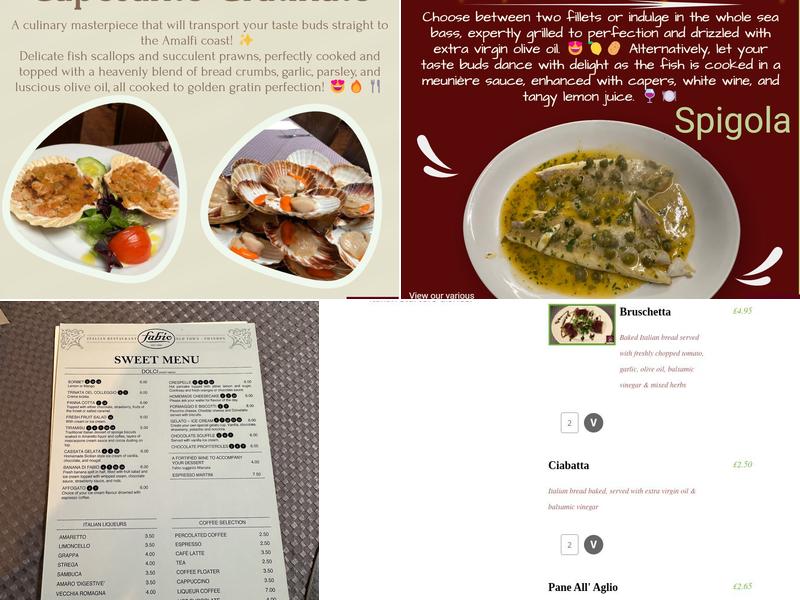 Fabio Ristorante Menu