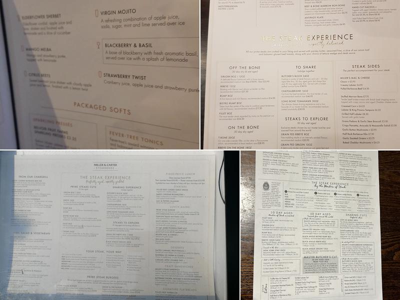 Miller & Carter Swindon Menu