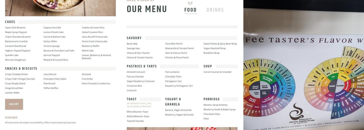 Coffee#1 Gosport Menu