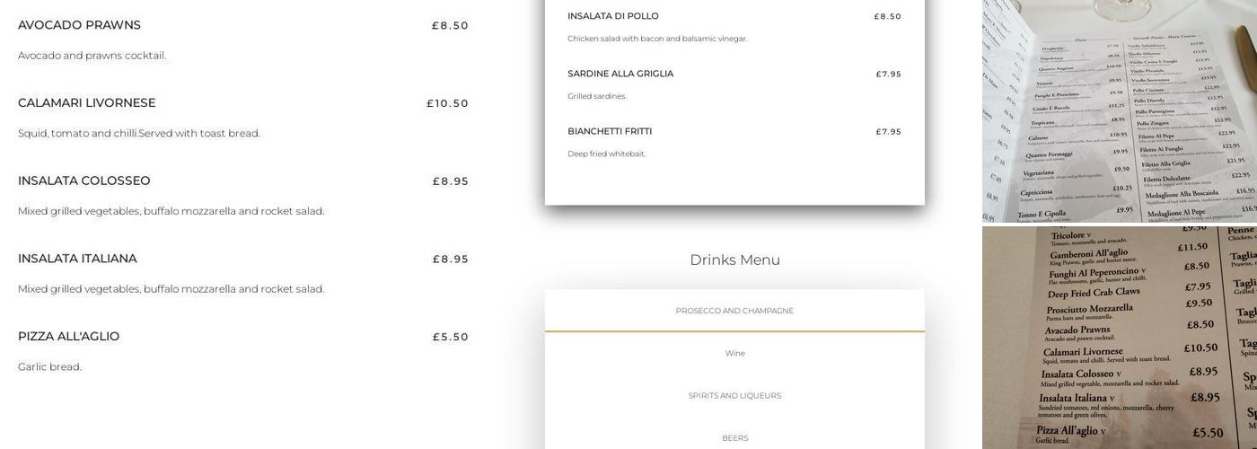 Il Colosseo Menu
