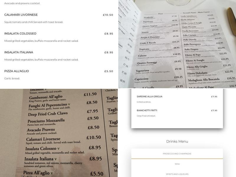 Il Colosseo Menu