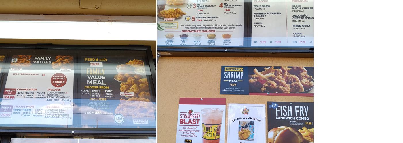 Church's Texas Chicken Menu
