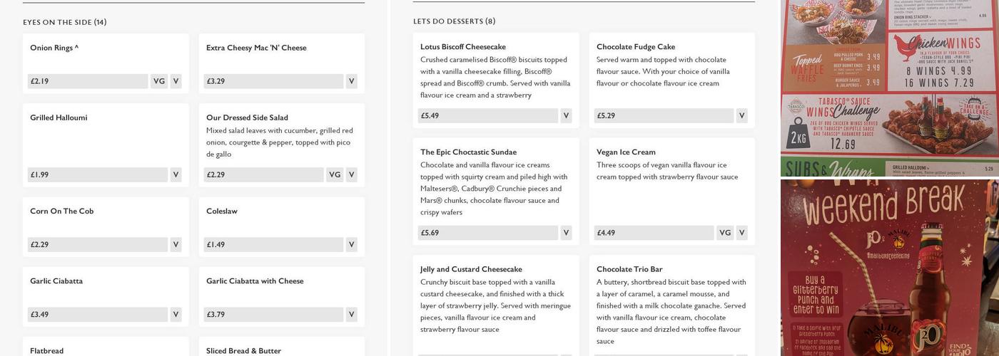 Hinckley Knight Menu