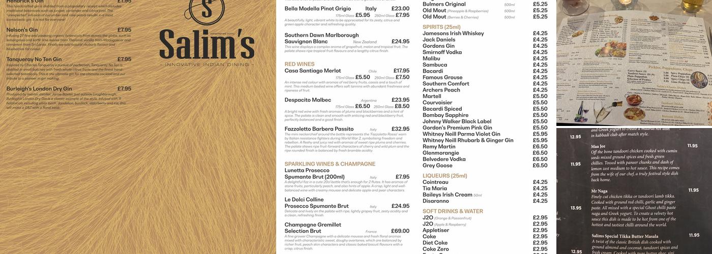 Salim's Menu