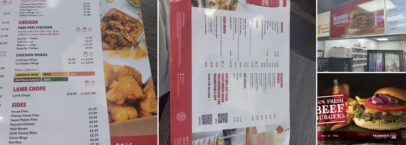 Frankies Burgers - Batley Menu