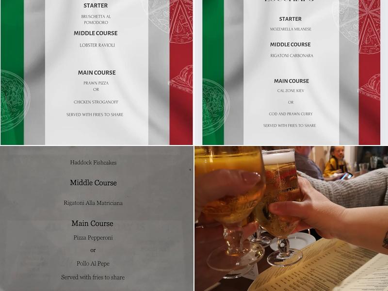 Zucchinis Restaurant Menu