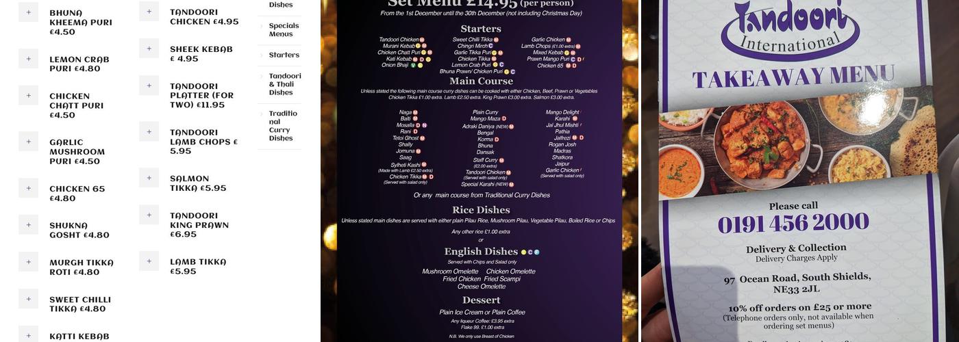 Tandoori International Menu