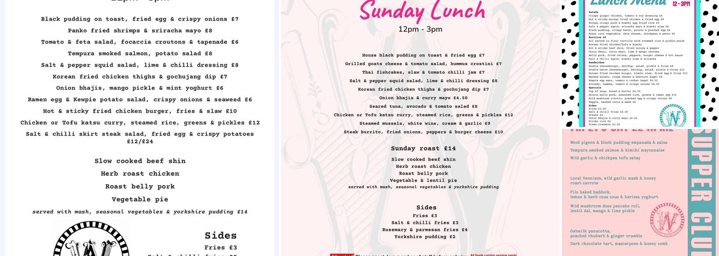 Wolfmann's eating house Menu