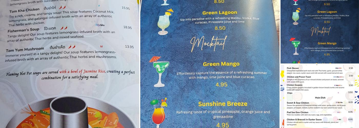 Siam Corner Ma Ma Thai Menu
