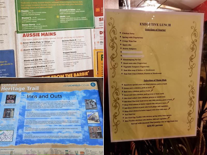 Walkabout - Lichfield Menu