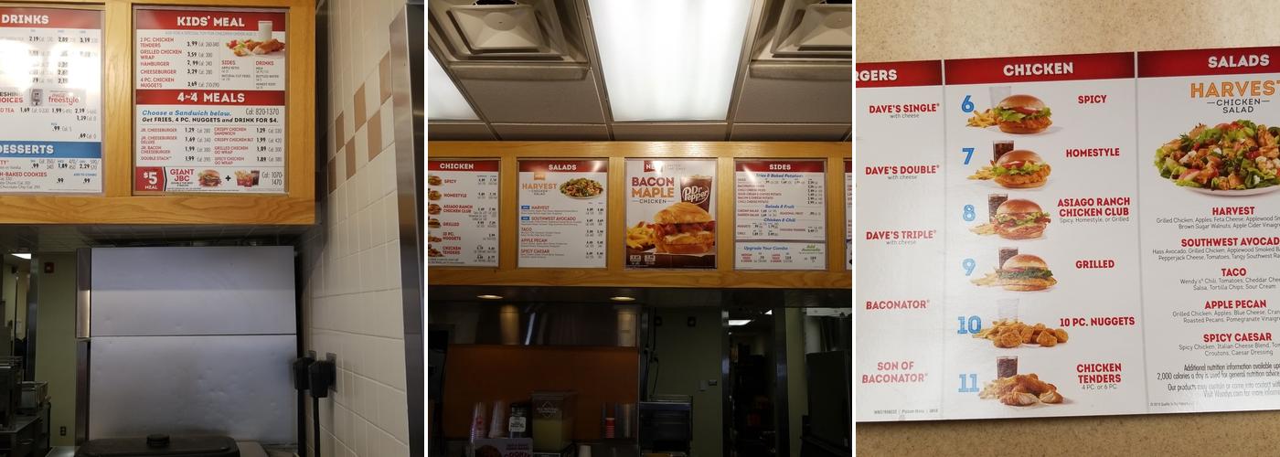 Wendy's Menu