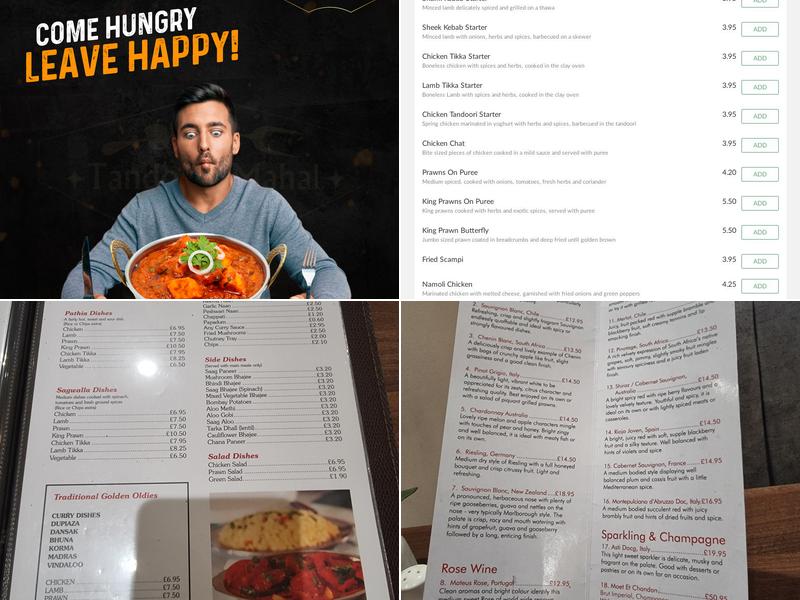 Tandoori Mahal Restaurant Menu