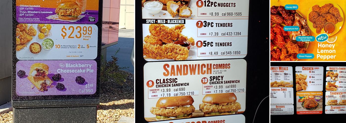 Popeyes Louisiana Kitchen Menu