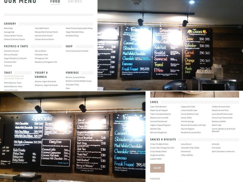 Coffee#1 Paignton Menu