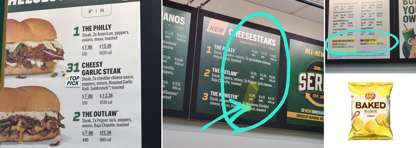 Subway Menu