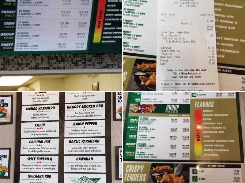 Wingstop Menu