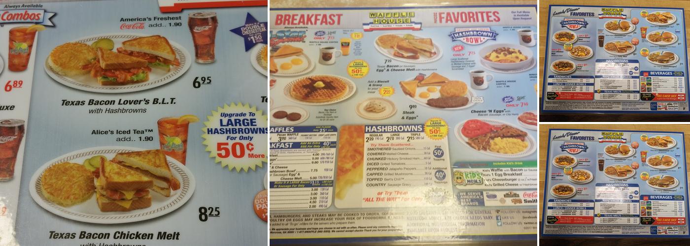 Waffle House Menu