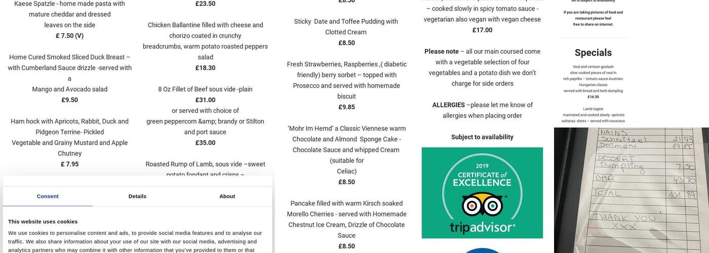 Old Vienna Restaurant Menu