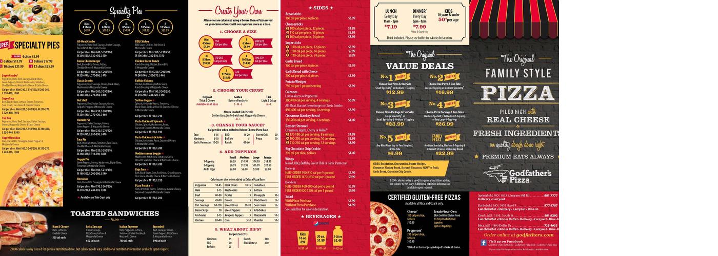 Godfather's Pizza Menu