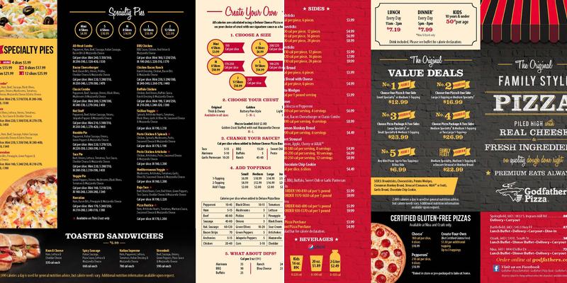 Godfather's Pizza Menu