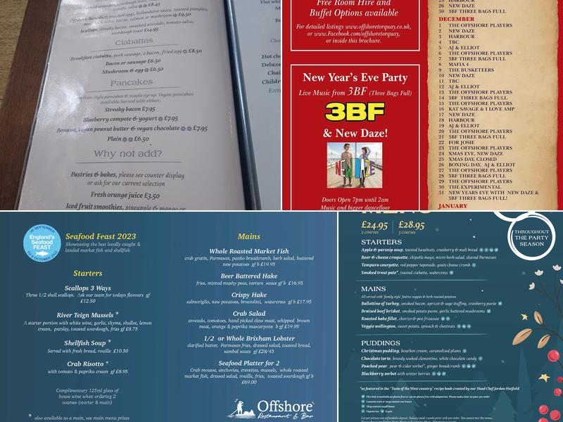 The Offshore Bar and Restaurant Menu