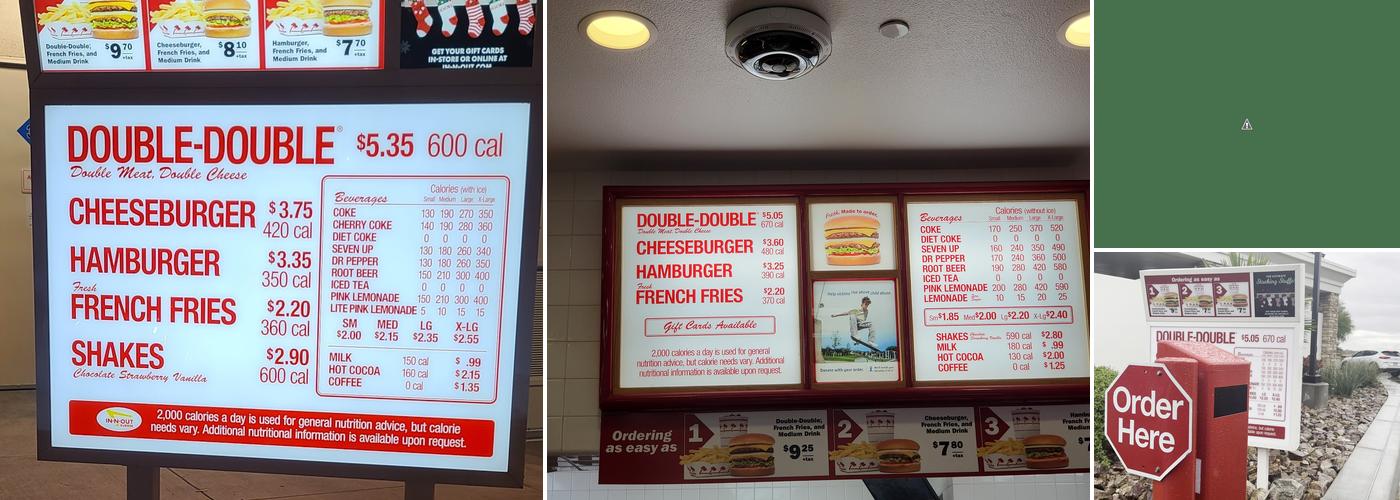 In-N-Out Burger Menu