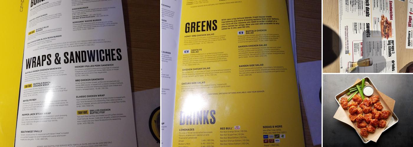 Buffalo Wild Wings Menu