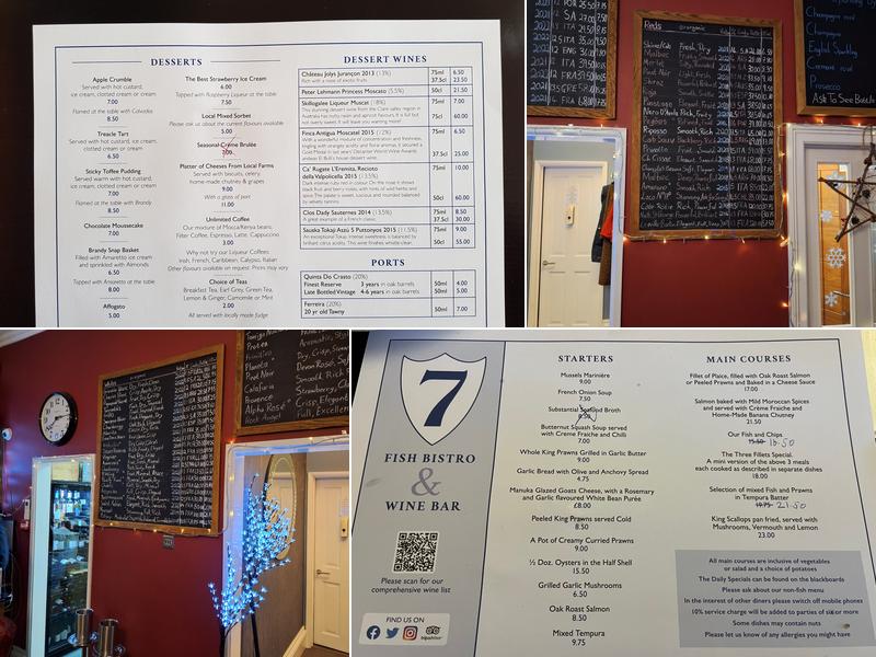 No 7 Fish Bistro & Wine Bar Menu