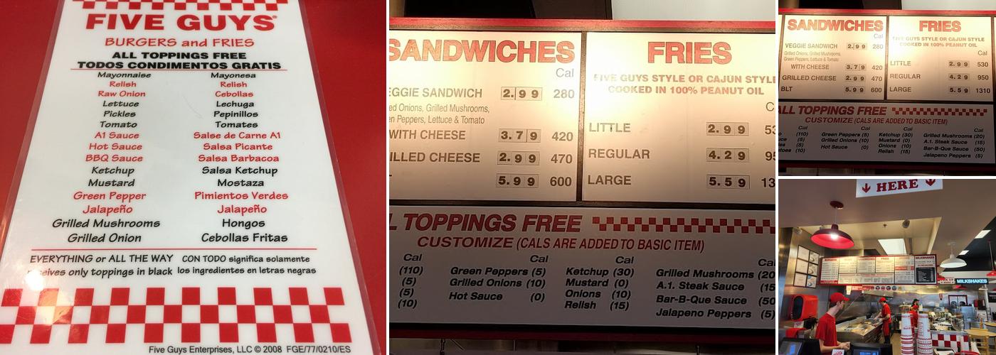 Five Guys Menu