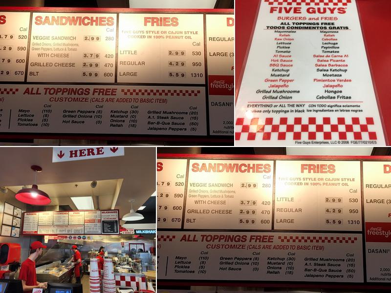 Five Guys Menu