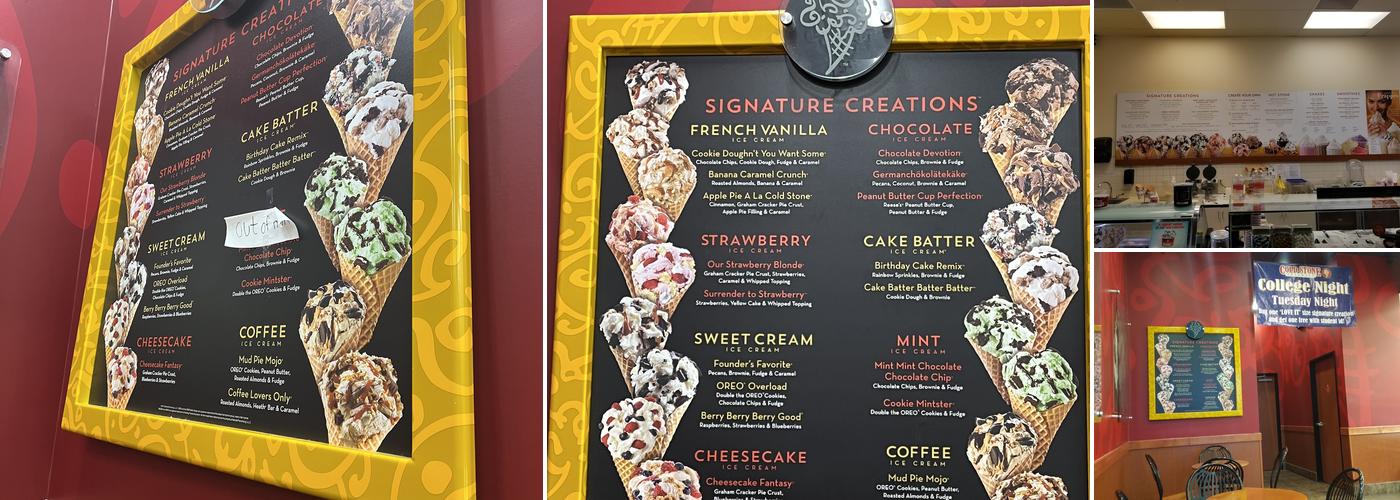 Cold Stone Creamery Menu