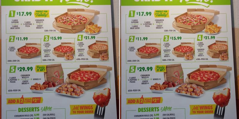 Cicis Pizza Menu