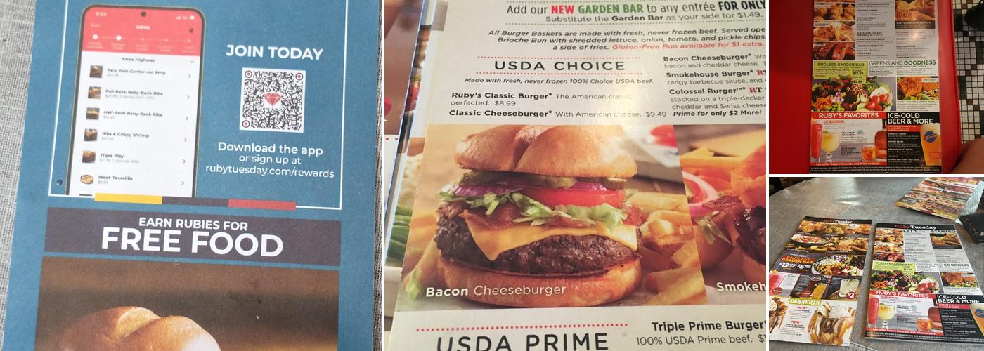 Ruby Tuesday Menu
